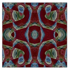 Fancy Maroon Blue Design Large Satin Scarf (square)