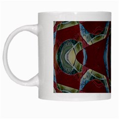 Fancy Maroon Blue Design White Mugs by BrightVibesDesign