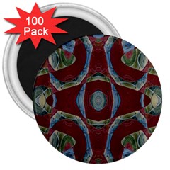 Fancy Maroon Blue Design 3  Magnets (100 Pack) by BrightVibesDesign