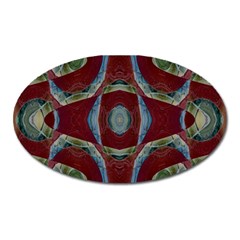 Fancy Maroon Blue Design Oval Magnet by BrightVibesDesign