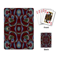 Fancy Maroon Blue Design Playing Card by BrightVibesDesign