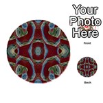 Fancy Maroon Blue Design Playing Cards 54 (Round)  Back