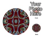 Fancy Maroon Blue Design Playing Cards 54 (Round)  Front - Spade10