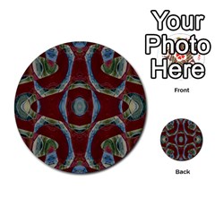 Fancy Maroon Blue Design Multi-purpose Cards (round)  by BrightVibesDesign