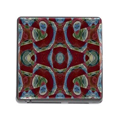 Fancy Maroon Blue Design Memory Card Reader (square) by BrightVibesDesign