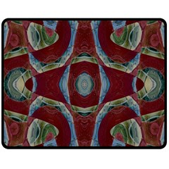 Fancy Maroon Blue Design Fleece Blanket (medium) 