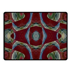 Fancy Maroon Blue Design Fleece Blanket (small)