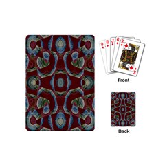 Fancy Maroon Blue Design Playing Cards (mini)  by BrightVibesDesign