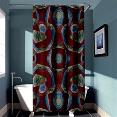 Fancy Maroon Blue Design Shower Curtain 36  X 72  (stall) 