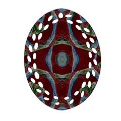 Fancy Maroon Blue Design Ornament (oval Filigree) 