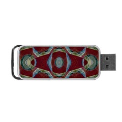 Fancy Maroon Blue Design Portable Usb Flash (one Side) by BrightVibesDesign