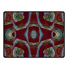 Fancy Maroon Blue Design Double Sided Fleece Blanket (small) 