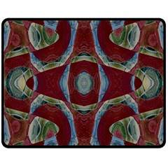 Fancy Maroon Blue Design Double Sided Fleece Blanket (medium) 