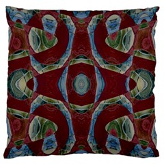 Fancy Maroon Blue Design Standard Flano Cushion Case (one Side)