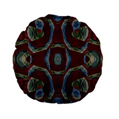 Fancy Maroon Blue Design Standard 15  Premium Flano Round Cushions