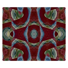 Fancy Maroon Blue Design Double Sided Flano Blanket (small) 