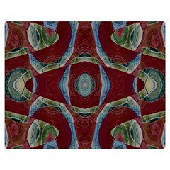 Fancy Maroon Blue Design Double Sided Flano Blanket (medium) 