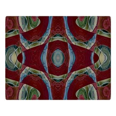 Fancy Maroon Blue Design Double Sided Flano Blanket (large) 