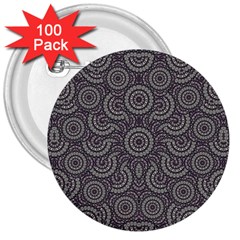 Geometric Boho Print 3  Buttons (100 Pack)  by dflcprints