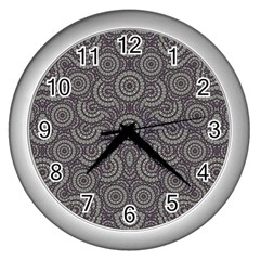 Geometric Boho Print Wall Clocks (silver) 