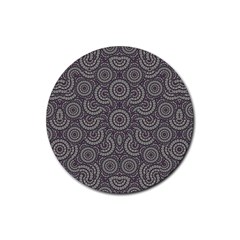 Geometric Boho Print Rubber Coaster (round)  by dflcprints