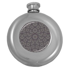 Geometric Boho Print Round Hip Flask (5 Oz) by dflcprints