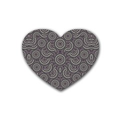 Geometric Boho Print Rubber Coaster (heart)  by dflcprints