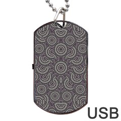 Geometric Boho Print Dog Tag Usb Flash (one Side)