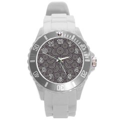 Geometric Boho Print Round Plastic Sport Watch (l) by dflcprints