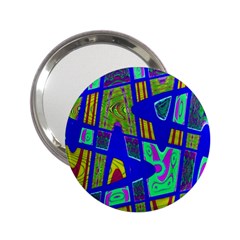 Bright Blue Mod Pop Art  2 25  Handbag Mirrors by BrightVibesDesign