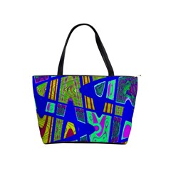 Bright Blue Mod Pop Art  Shoulder Handbags by BrightVibesDesign