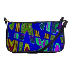 Bright Blue Mod Pop Art  Shoulder Clutch Bags by BrightVibesDesign