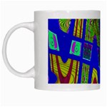 Bright Blue Mod Pop Art  White Mugs Left