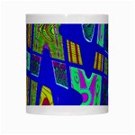 Bright Blue Mod Pop Art  White Mugs Center