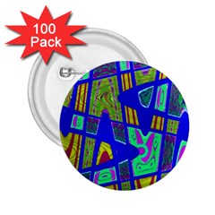 Bright Blue Mod Pop Art  2 25  Buttons (100 Pack)  by BrightVibesDesign