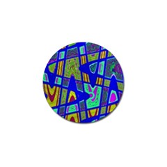 Bright Blue Mod Pop Art  Golf Ball Marker by BrightVibesDesign