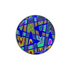 Bright Blue Mod Pop Art  Hat Clip Ball Marker by BrightVibesDesign