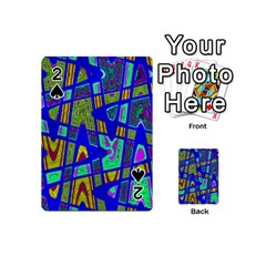 Bright Blue Mod Pop Art  Playing Cards 54 (mini) 