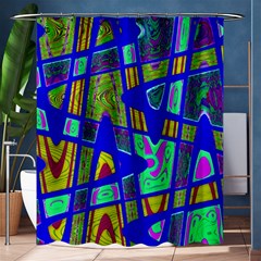 Bright Blue Mod Pop Art  Shower Curtain 60  X 72  (medium) 