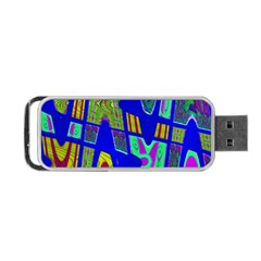 Bright Blue Mod Pop Art  Portable Usb Flash (one Side)