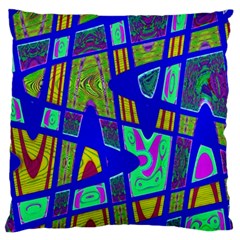 Bright Blue Mod Pop Art  Large Flano Cushion Case (two Sides)