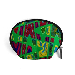 Bright Green Mod Pop Art Accessory Pouches (small)  by BrightVibesDesign