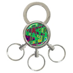 Bright Green Mod Pop Art 3-ring Key Chains by BrightVibesDesign