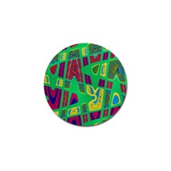 Bright Green Mod Pop Art Golf Ball Marker (4 Pack) by BrightVibesDesign