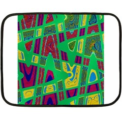 Bright Green Mod Pop Art Fleece Blanket (mini)