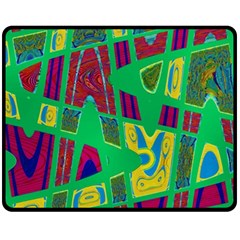 Bright Green Mod Pop Art Fleece Blanket (medium) 