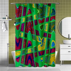 Bright Green Mod Pop Art Shower Curtain 48  X 72  (small) 