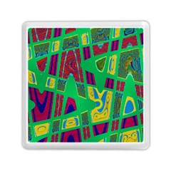 Bright Green Mod Pop Art Memory Card Reader (square) 