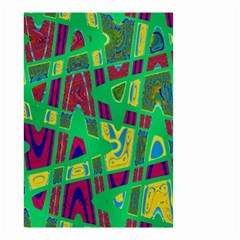 Bright Green Mod Pop Art Small Garden Flag (two Sides)