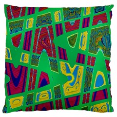 Bright Green Mod Pop Art Large Flano Cushion Case (one Side)